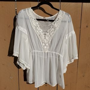 FREE PEOPLE flowy sheer blouse